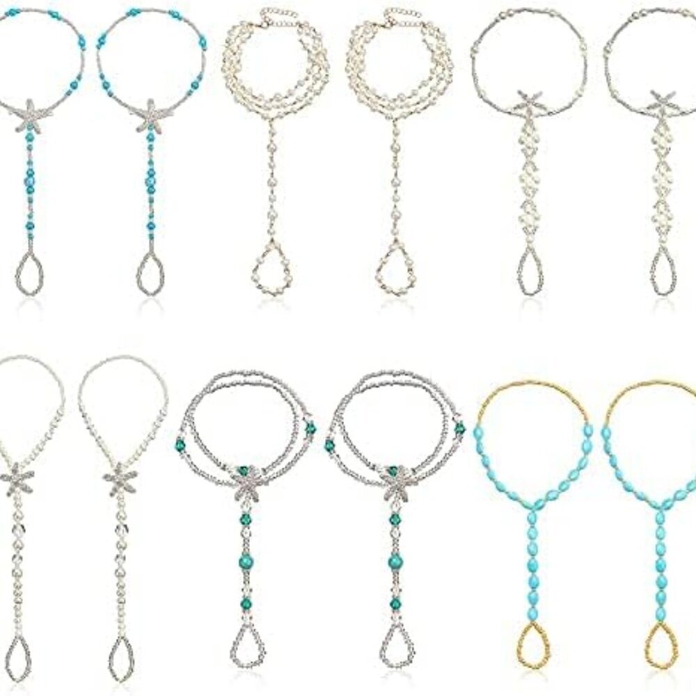 Barefoot Sandals Foot Chains Toe Rings Anklet Jewelry for Women Summer Beach